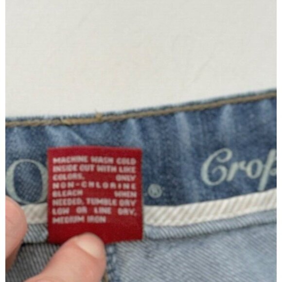 Merona Jeans Women’s Blue Denim Crop Cuffed Mid Rise Jeans 12R Normcore - Picture 7 of 8